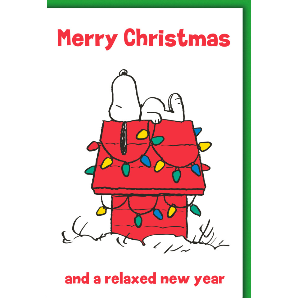 Christmas, Karte, Hund, Snoopy, Lichterketten