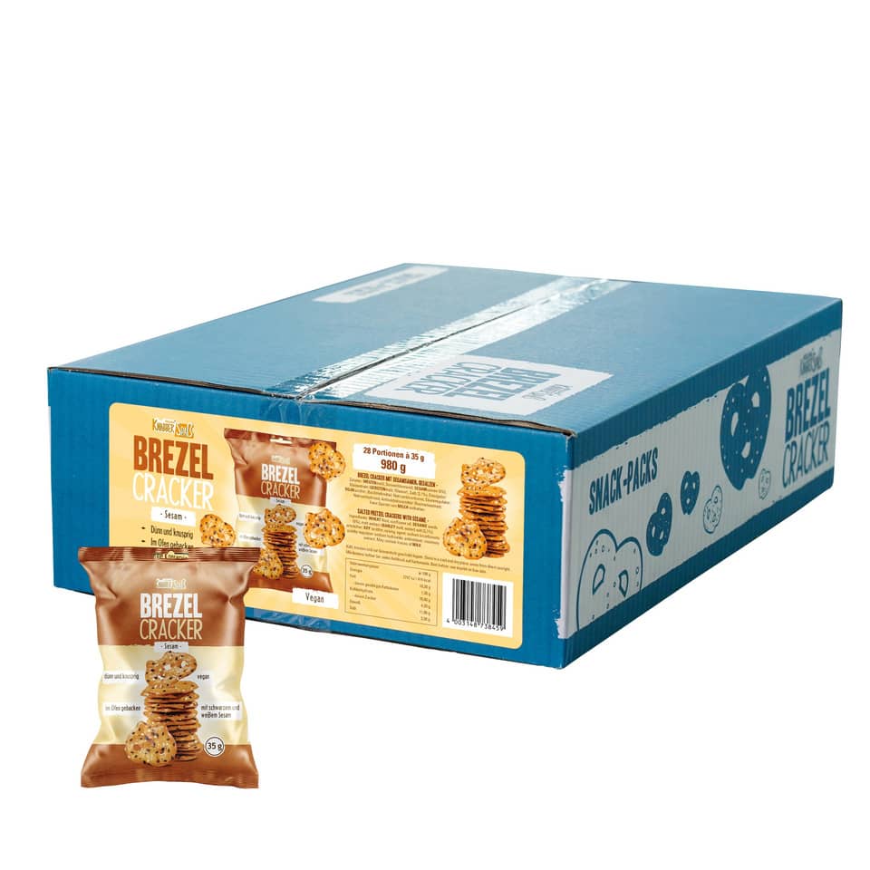 Brezel, Cracker, Snack-Pack, Rauchiger Geschmack, Vegan