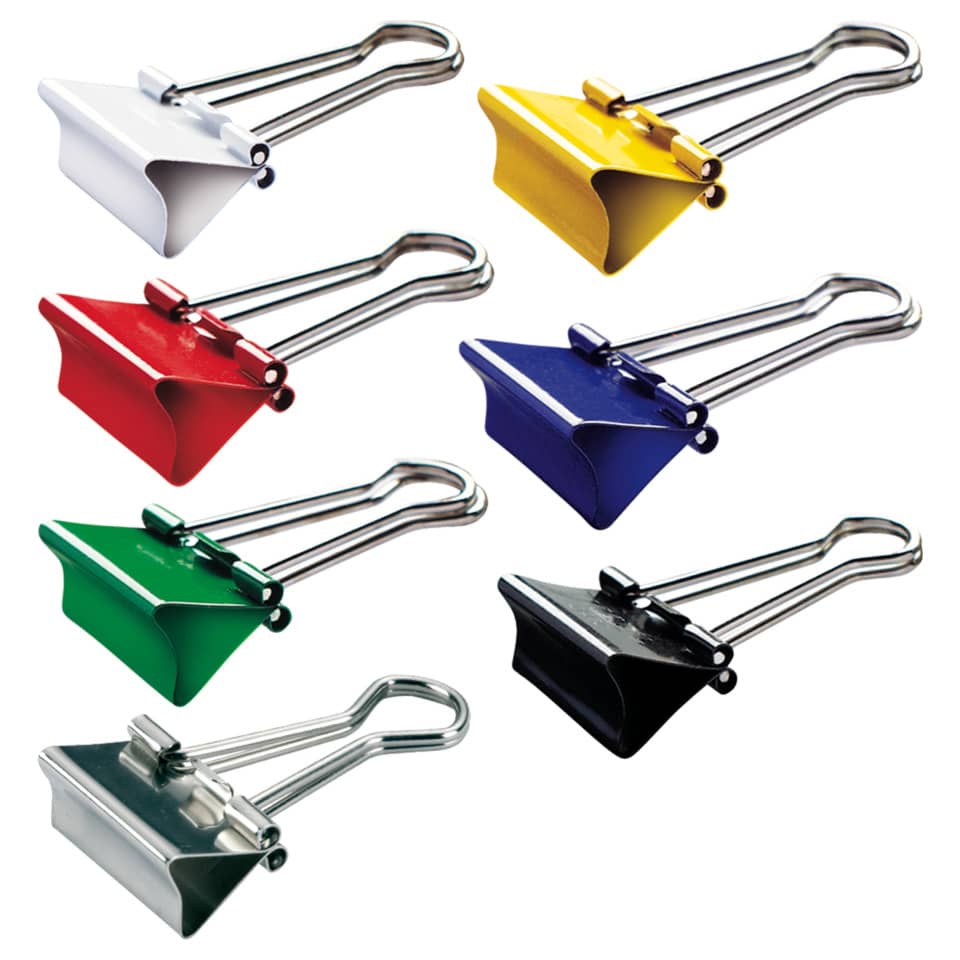 bindem, Metallclip, bunte Clips, Büro Zubehör, Klemmen