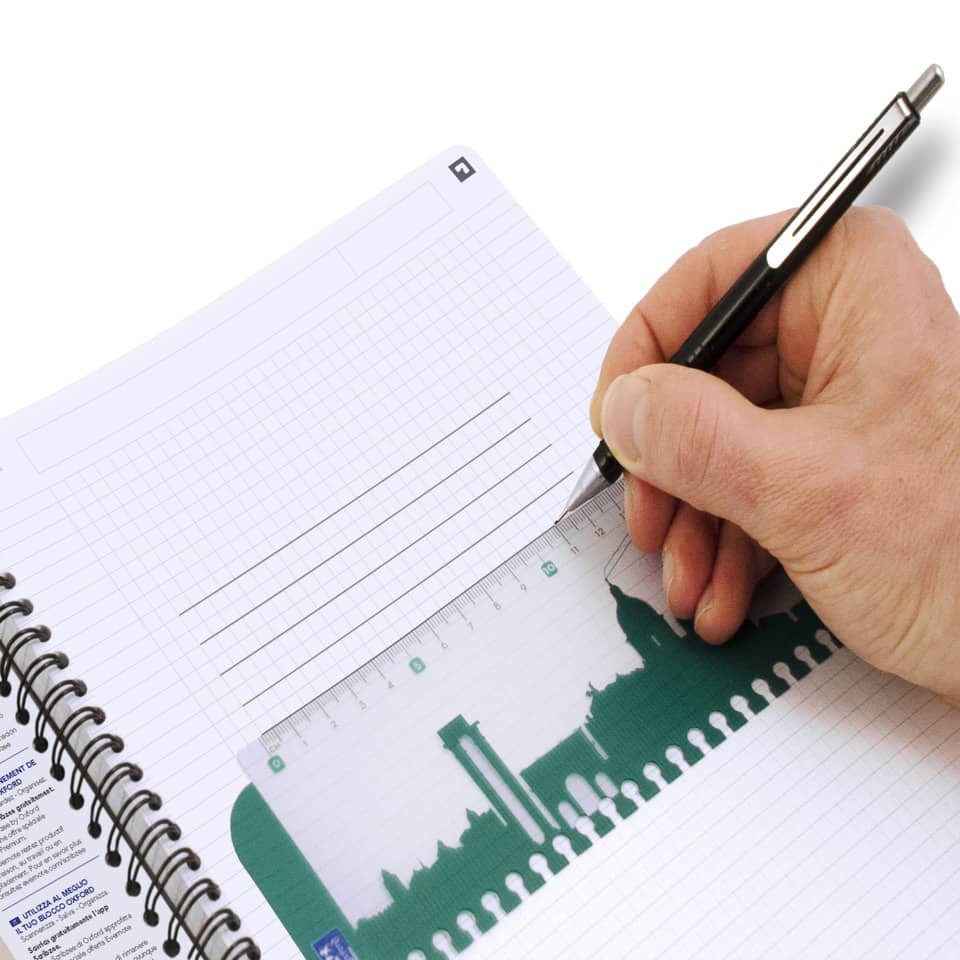 notebook, spiral notebook, Vordruckpapier, Lineal, Kugelschreiber