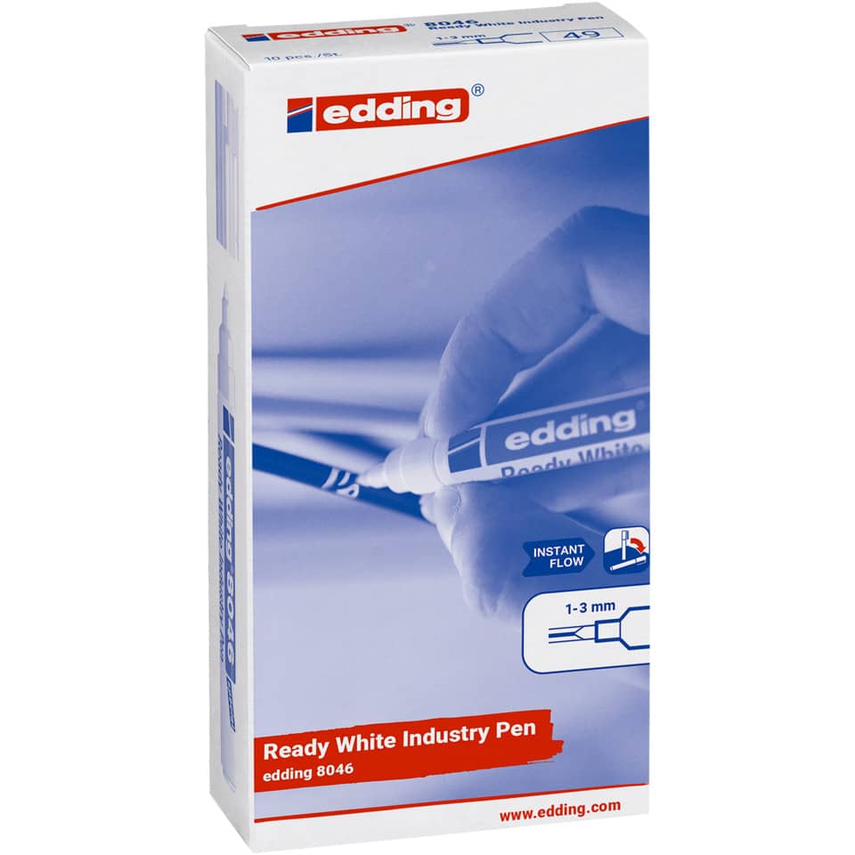 industrial pen, weißer pen, zeichnungspen, glänzende verpackung, sofortiger fluss