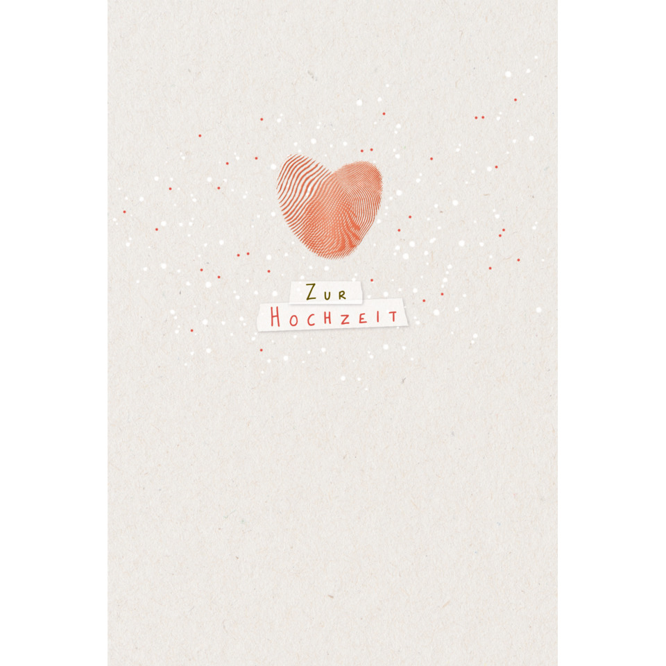 Hochzeit, Herz, Fingerabdruck, Kartenmotiv, Liebe