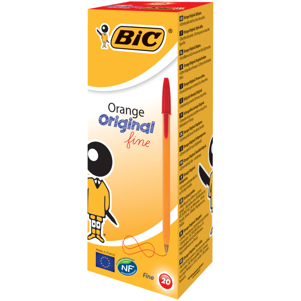 Kugelschreiber, orange, Original, fein, Kartonverpackung