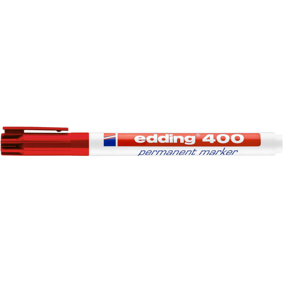 Permanentmarker, Roter Marker, Edding 400, Markerstift, Kunststoffgehäuse