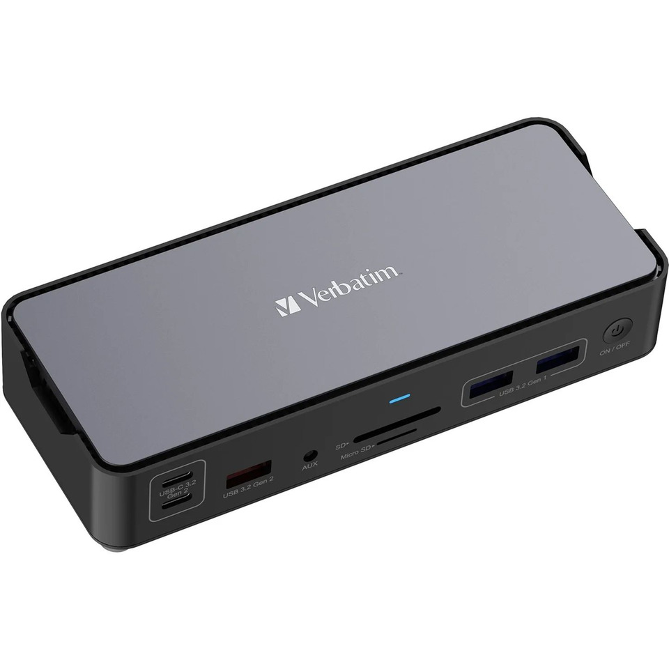 Dockingstation, USB-C-Hub, Aluminiumgehäuse, Grau, SD-Kartenslot