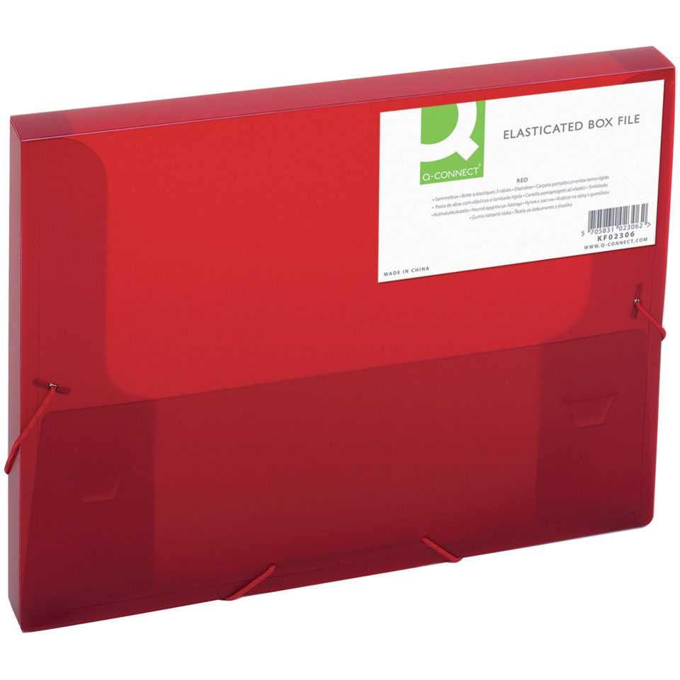Heftbox, A4, 25mm, transluzent rot Q-CONNECT KF02306 Dateiordner, Datei-Ordner, Datei