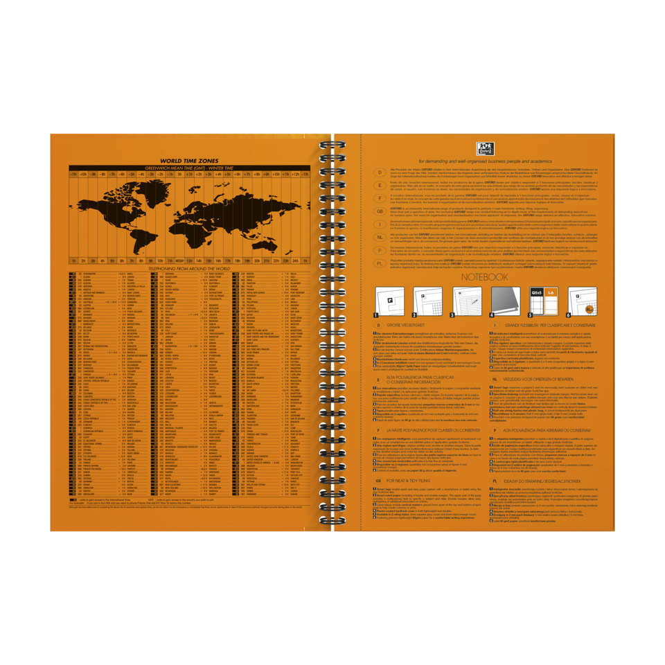 notebook, spiral-bound, orange, weltkarte, kalender, orange notebook, spiral notebook, world map, world time zones, ring binder