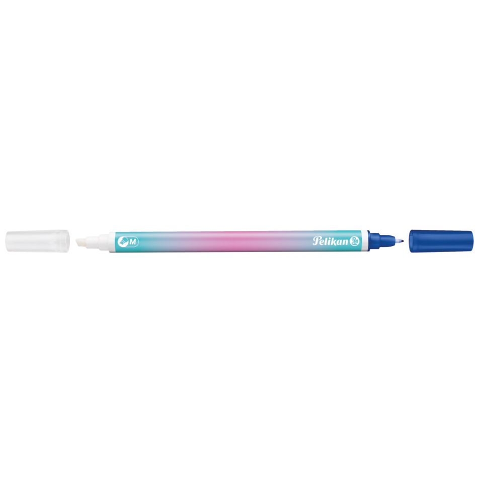 Marker, Permanent marker, Gel pen, Pastel gradient, Blue cap