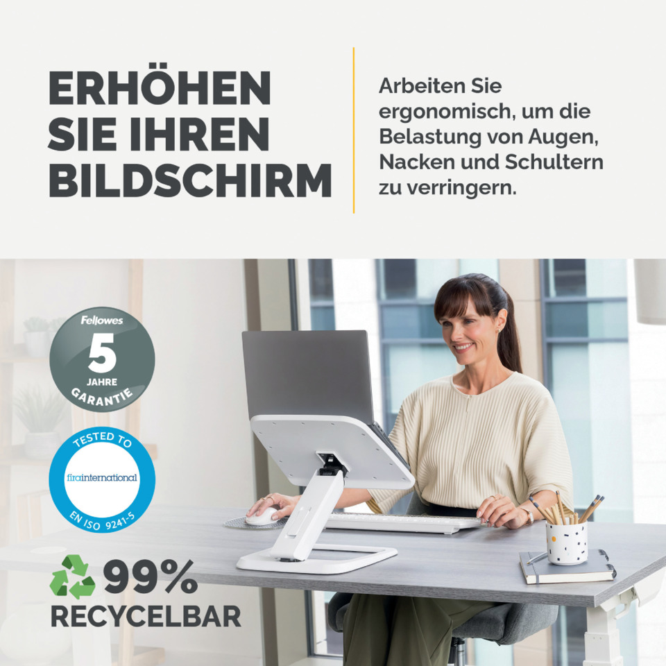 ergonomischer Monitor, Schreibtisch-Setup, Stativ, recycelbar, Computerhalterung