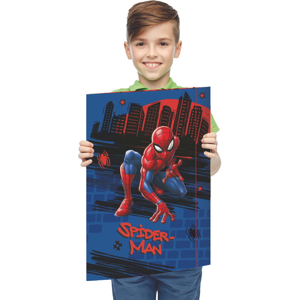 board, poster, Spider-Man, cartoon, cityscape