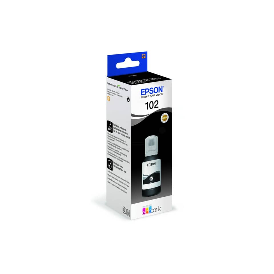 Tintenpatrone, Tintenbehälter, EPSON 102, Druckerpatrone, Schwarzweiß