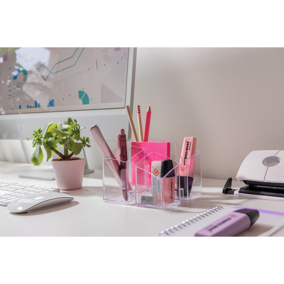 Schreibtisch-Organizer, Stifthalter, Make-up-Organizer, Transparent, Kleinteile-Behälter