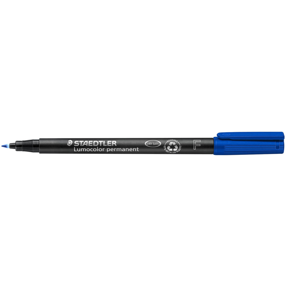 Liner pointed, Permanent marker, Blaue Kappe, Feine Spitze, Staedtler, Marker, Permanent marker, Breitspitze, Feine Spitze, Blauer Deckel