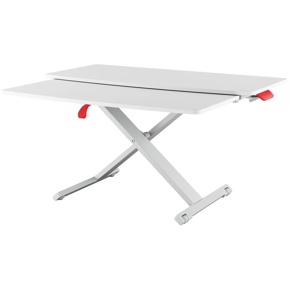 Schreibtisch, Klapps Tisch, Verstellbar, weiße Oberfläche, Metallgestell