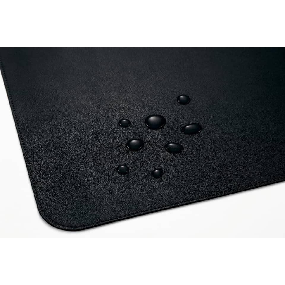 Schreibtischunterlage, Gummierte Oberfläche, Schwarz, Nassbeständig, Eckenrundung