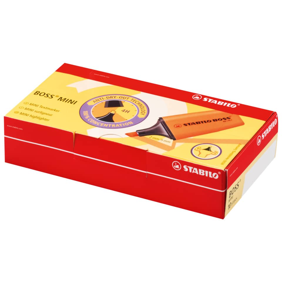 Minilight, Korrekturband, Bleistiftspitzer, Textmarker, Stabilo Boss