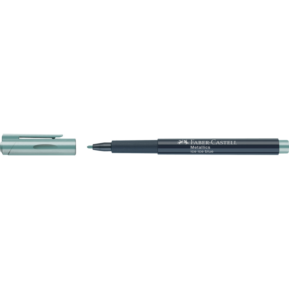Filzstift, Künstlermarker, Metallisch, Blau, Feiner Spitze