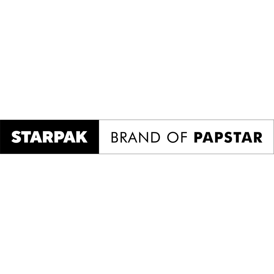 logo, STARK, papstar, markenetikett, schwarzweiß