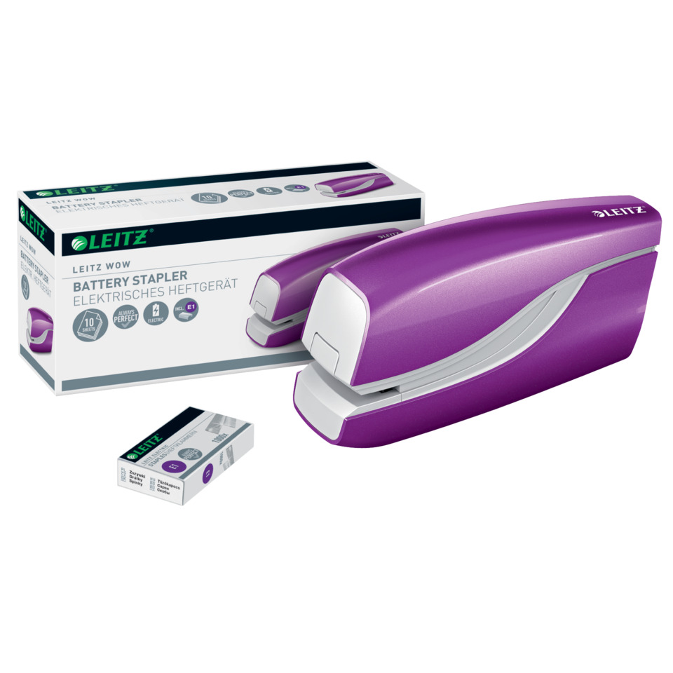 Schreibtisch Zubehör, Klammern, Stapelgerät, Batterie, Purple