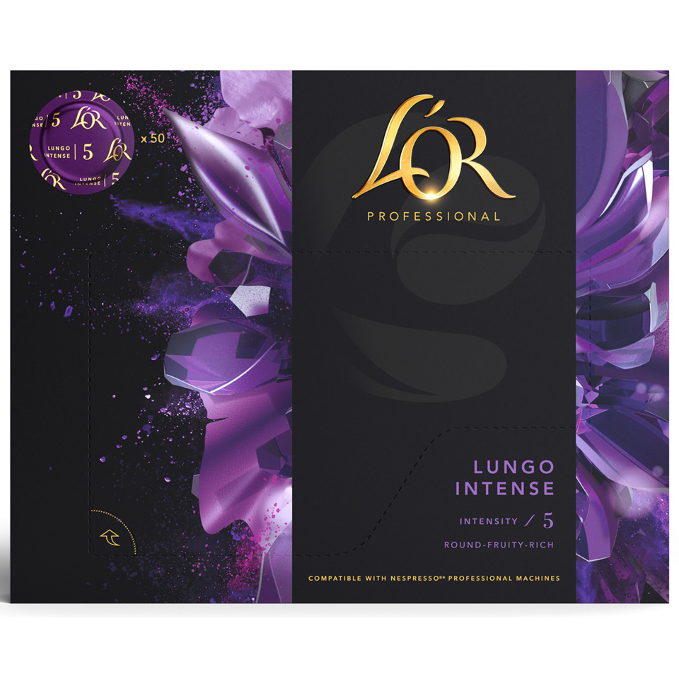 Kaffee-Kapseln, Lungo, Intense, Purple, Kartonverpackung