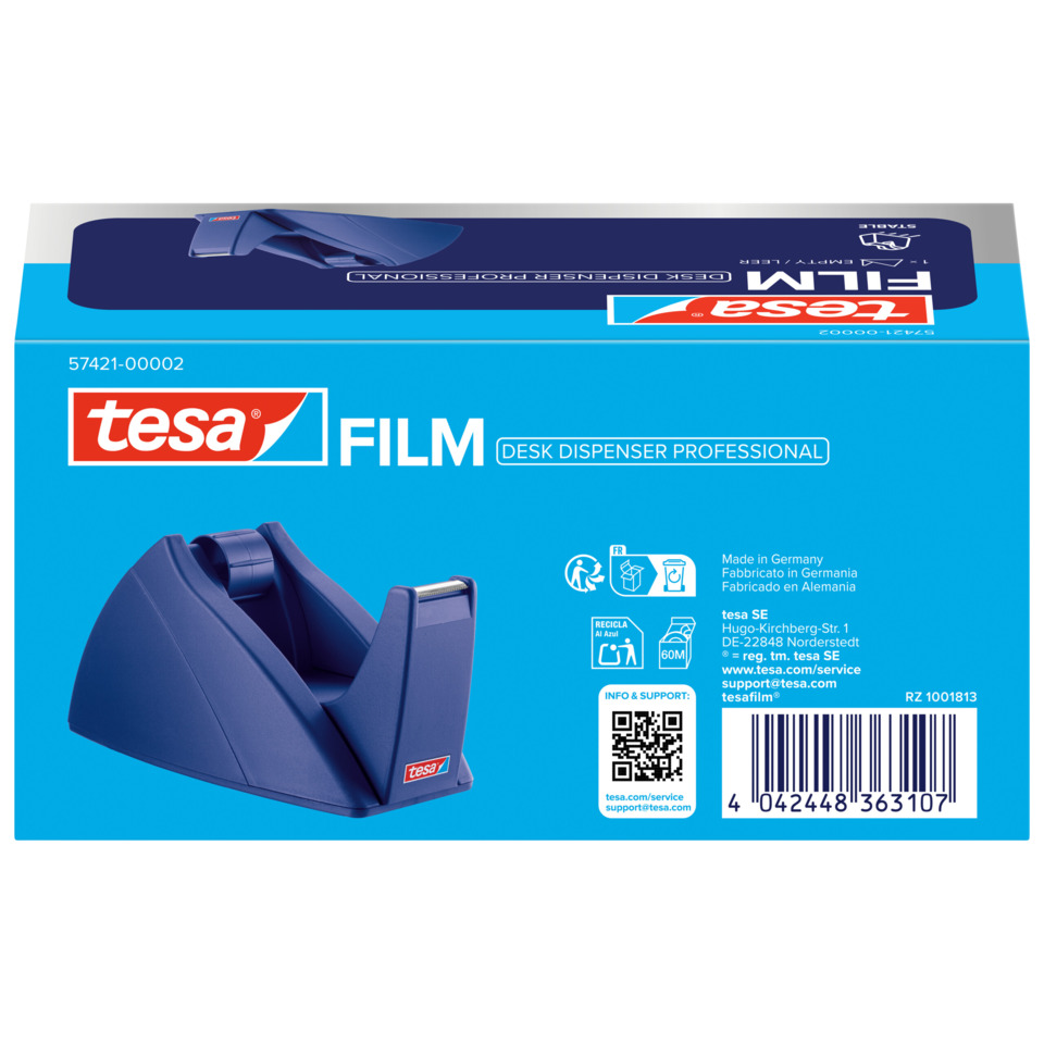 abroller, Klebebandabroller, Klebeband, Tesa, Haushaltsartikel, Schreibtisch, Klebeband, Dispenser, Film, Blau