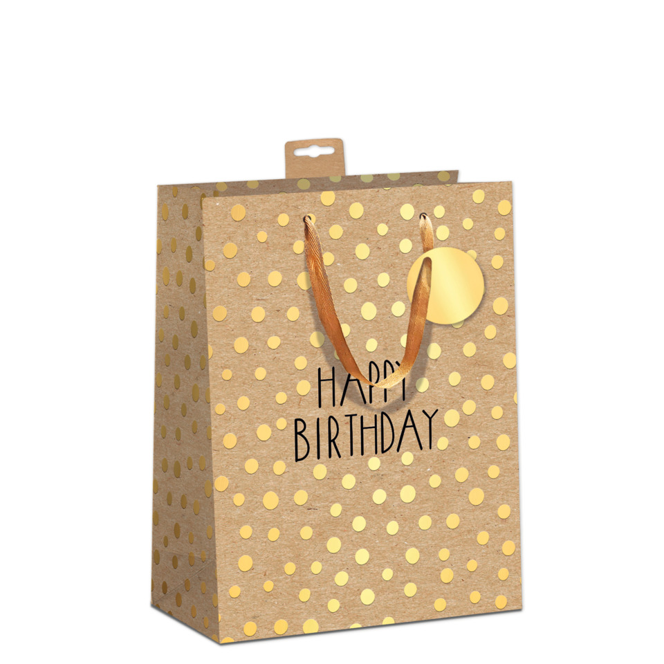 Geschenktüte, Pakettasche, Geburtstag, Polka-Dots, Kordelband