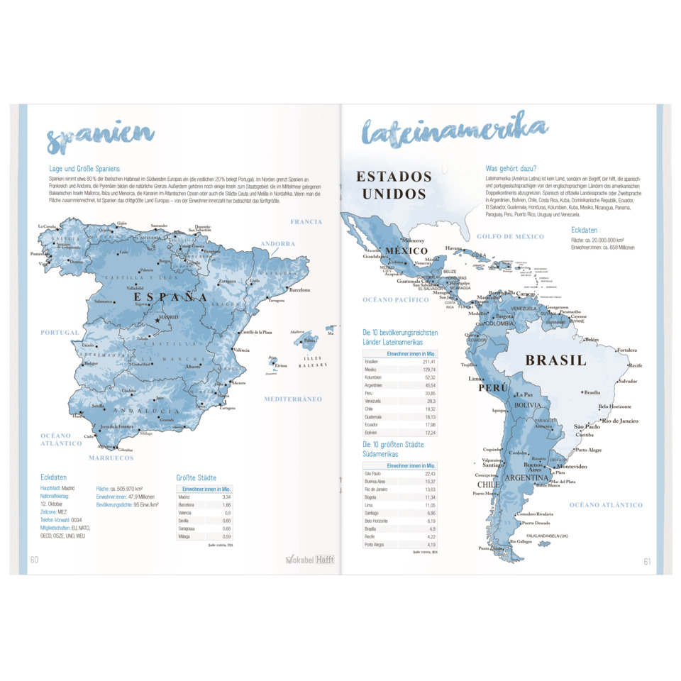 Kartenatlas, Weltkarte, Lateinamerika, Spanien, Kartografie