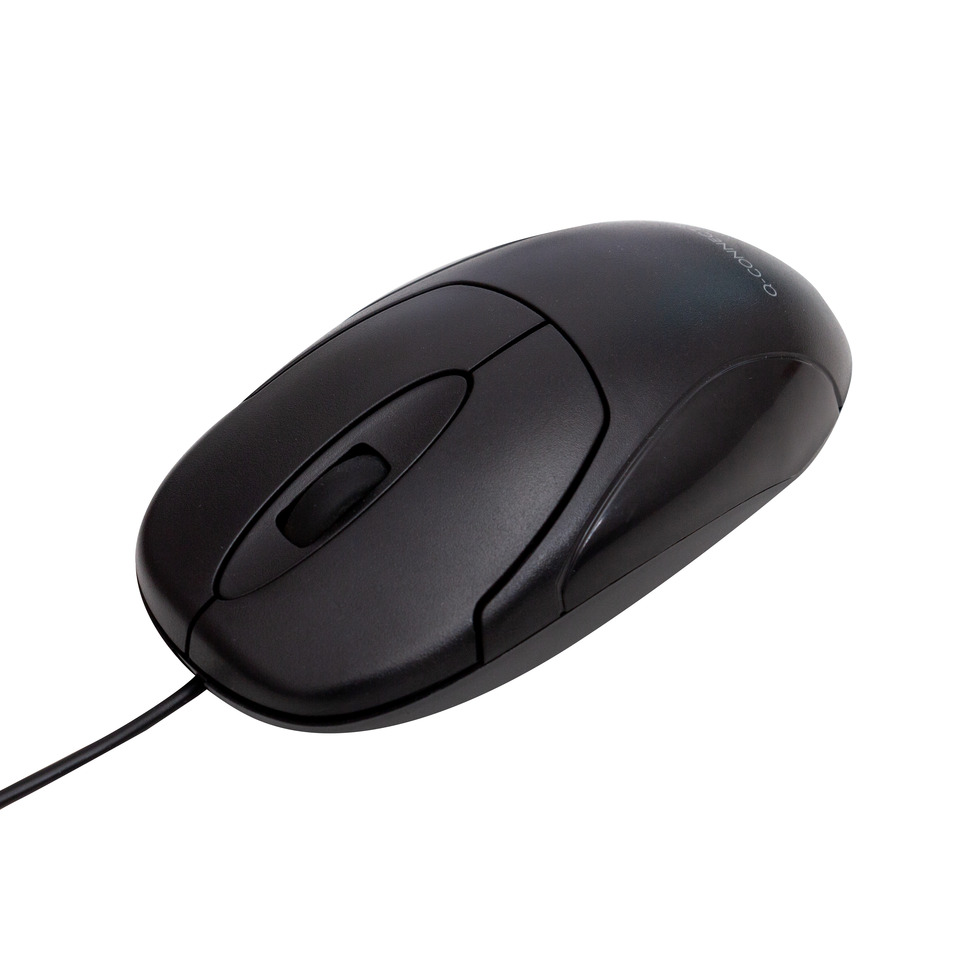 maus, kabelgebundene maus, optische maus, schwarz, scrollrad