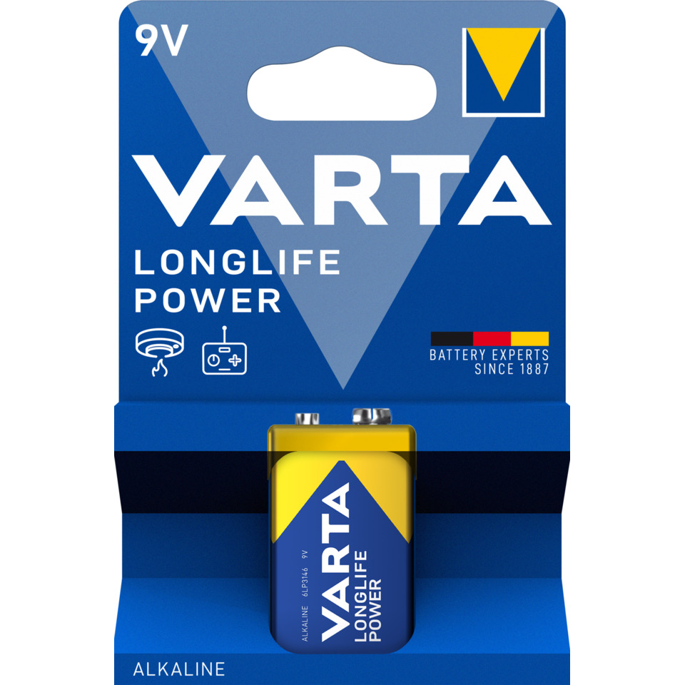 9V, Batterie, Alkaline, Leistung, Verpackung