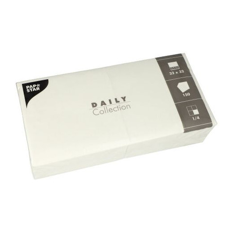 Servietten Zelltuch, 32 x 32 cm, 150 Stück, weiß PAPSTAR 89636