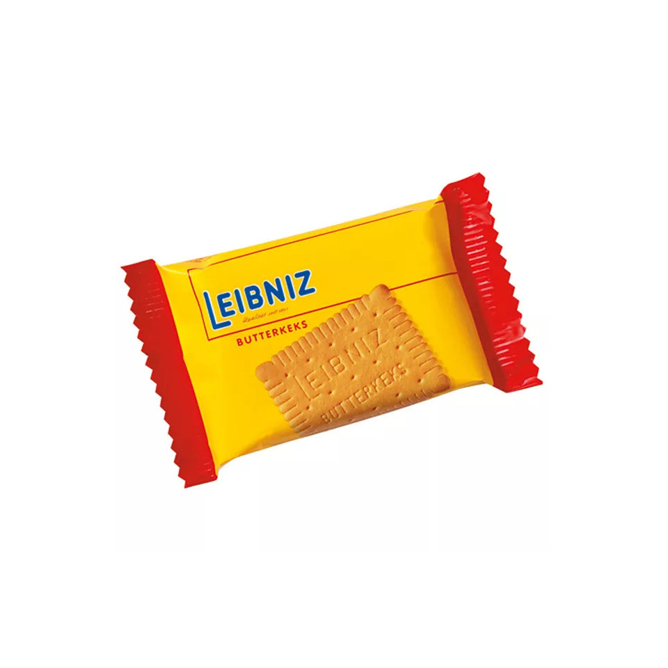 Butterkeks, Snackpackung, gelbe Verpackung, rote Enden, Knackiger Keks