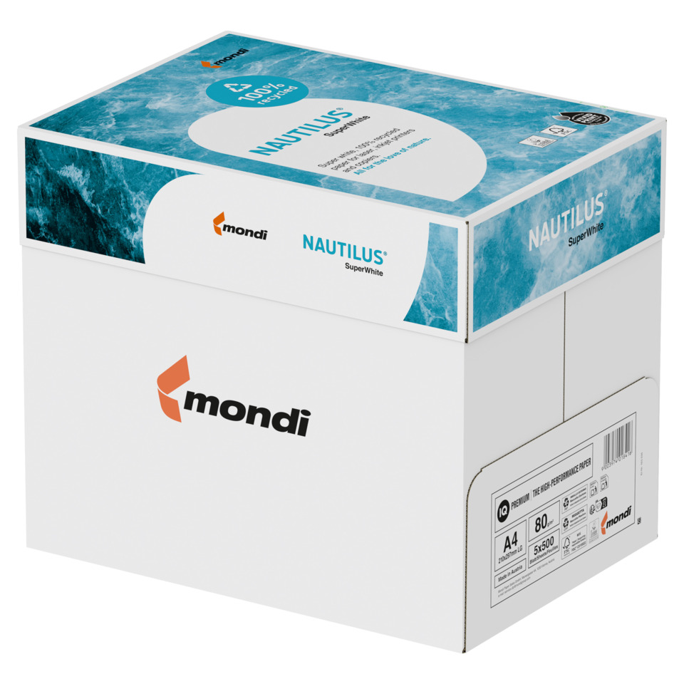 A4-Papier, Hochwertig, Weiße Box, Nautilus, Mondi sichtbar