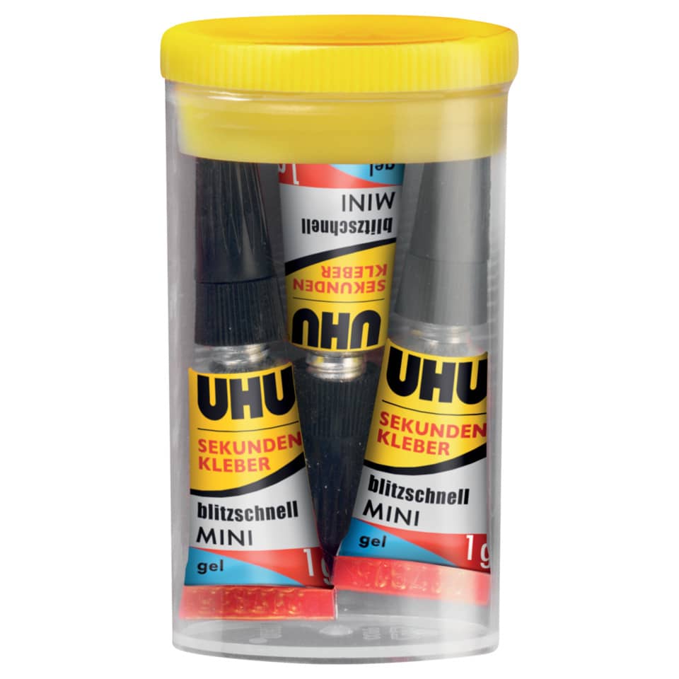 Kleber, Sekundenkleber, Gel, Mini, Kunststoffbehälter