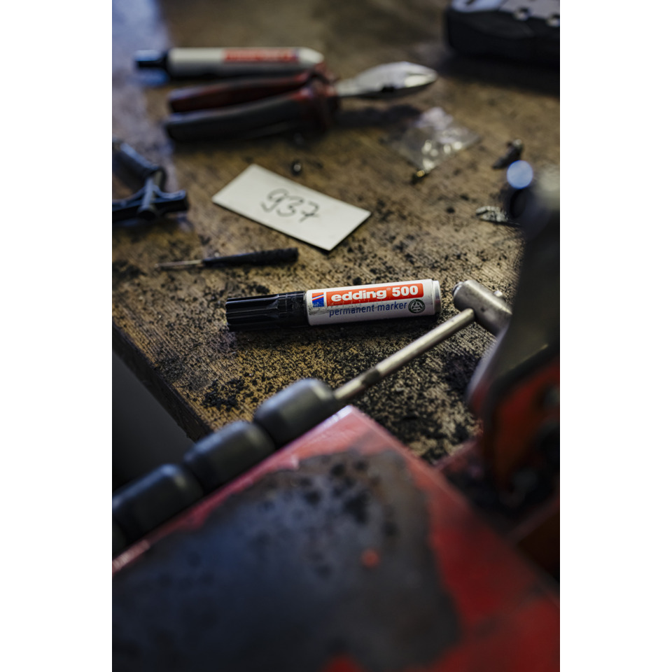 Permanentmarker, edding 500, Marker, Werkbank, Werkzeuge