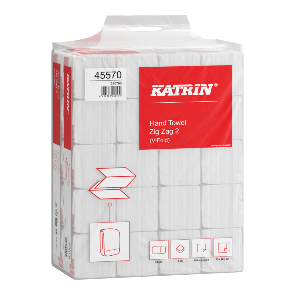 Handtuch, Weiß, Zickzack, KATRIN, Tuchrolle