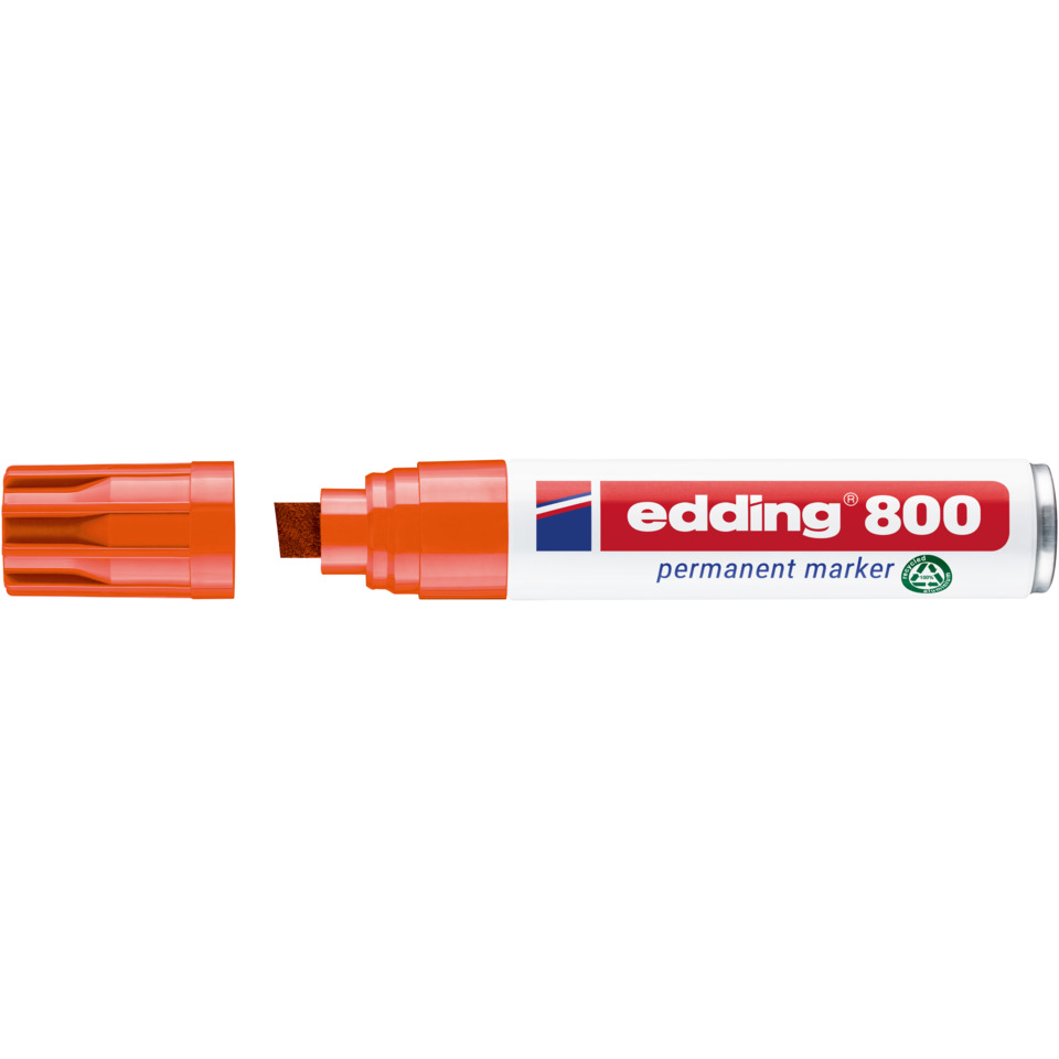Permanentmarker, Orange, Marker, Chisel Tip, Edding 800