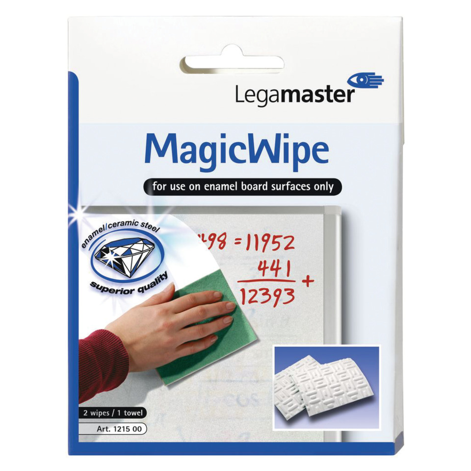 MagicWipe, Emaillierte Platte, Keramikstahl, Schwamm, Handtuch