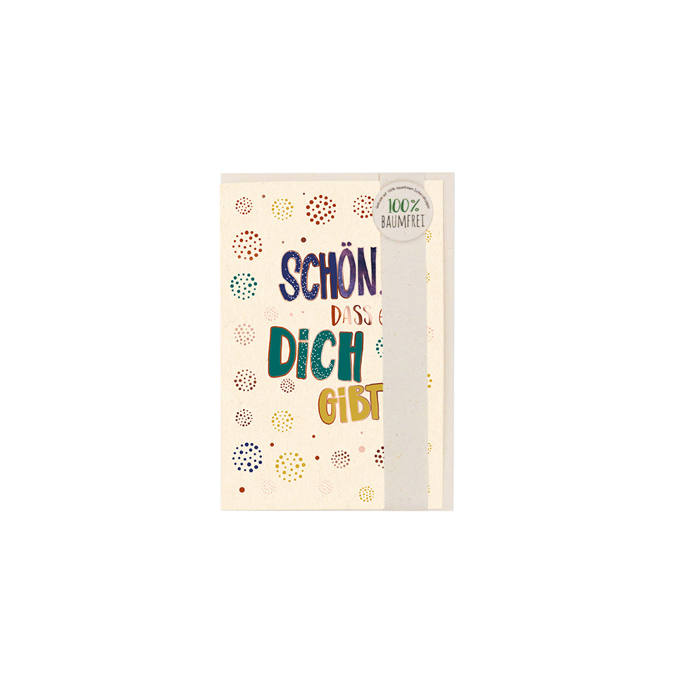 Grußkarte, Karte, Schön dass, Dich, Gibt, Druck, Pastell, Punkte, Feiertagskarte, Lieblingsspruch