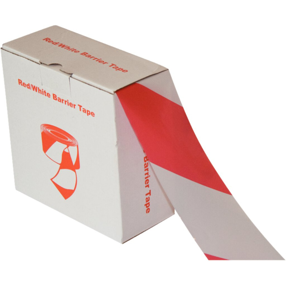 Barriertape, Rot/Weißes Band, Rollband, Box, Beschriftungstape