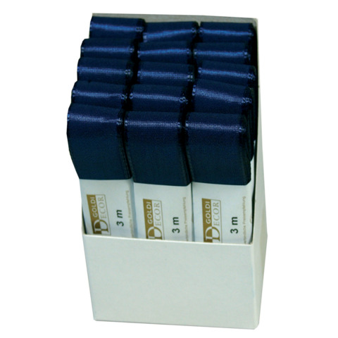 Zierband Taft, 25mmx3m, marine gold GOLDINA 14450253911503