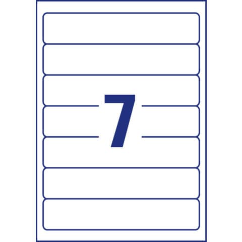 Ordnerrückenschild permanent, 38 x 192 mm, schmal/kurz, 70 Stück, weiß AVERY ZWECKFORM L4760-10