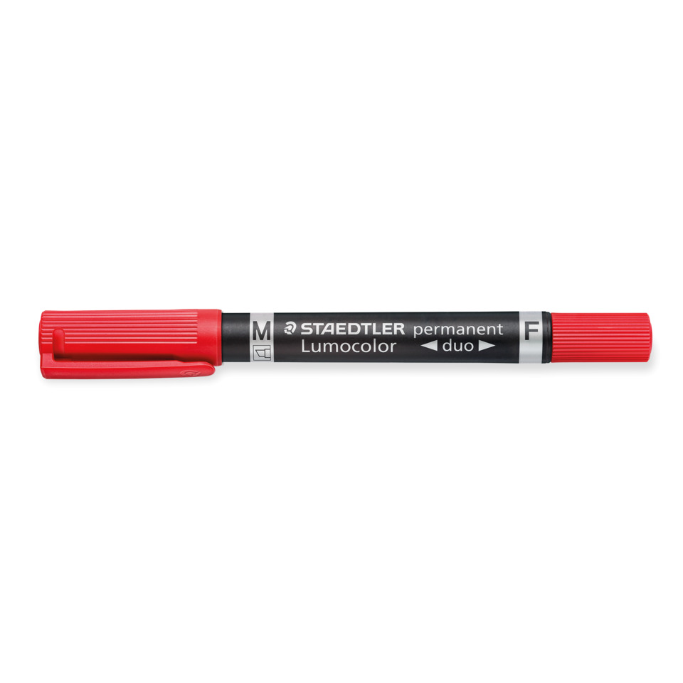 Marker, Permanent, Lumocolor, Rot, Duo