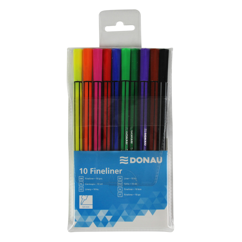 fineliner, markers, farbpalette, 10-teilig, packung