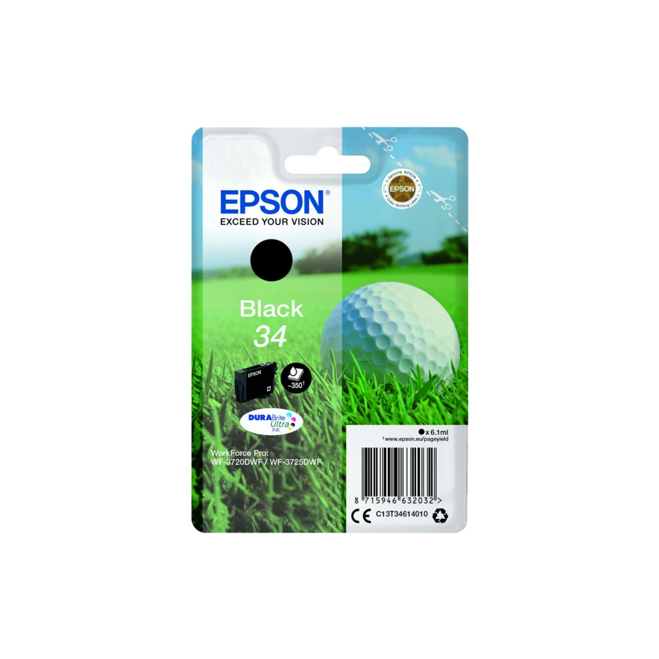 Tintenpatrone, Schwarz, Druckertinte, EPSON, Black 34