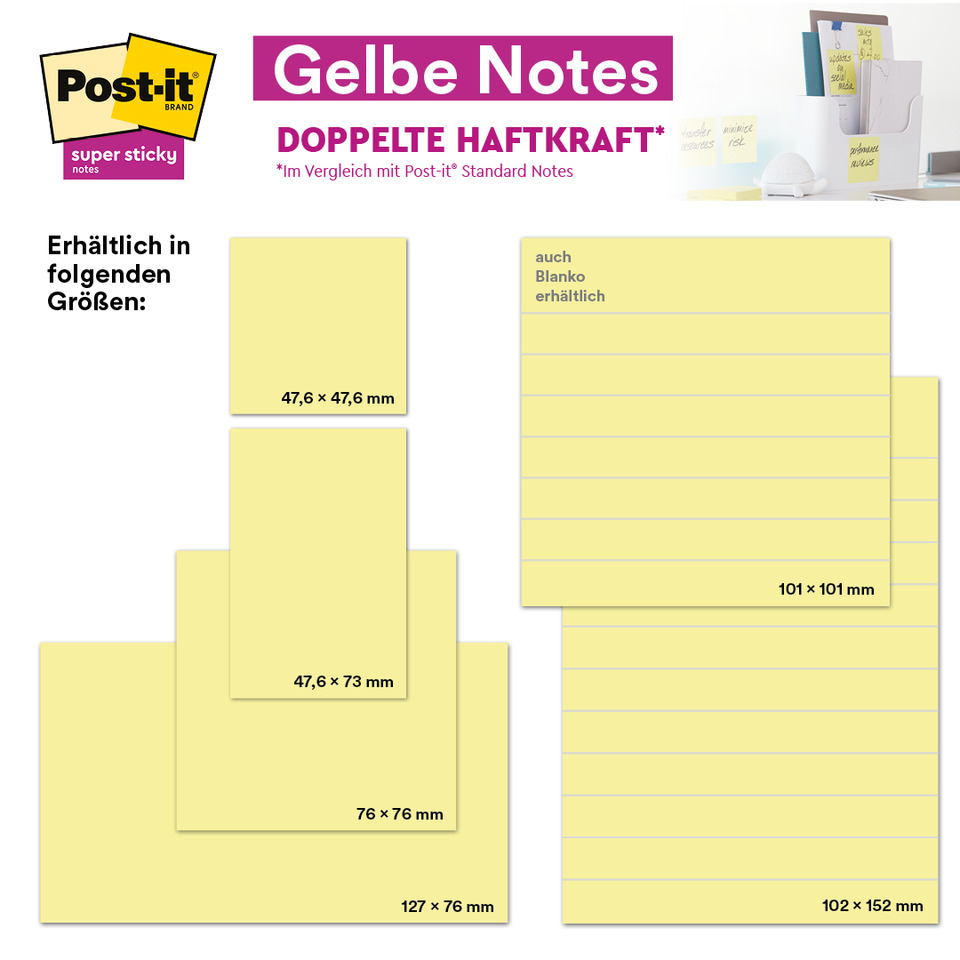 Post-it, Notizpapier, Gelbe Notizen, Haftnotizen, Gelb