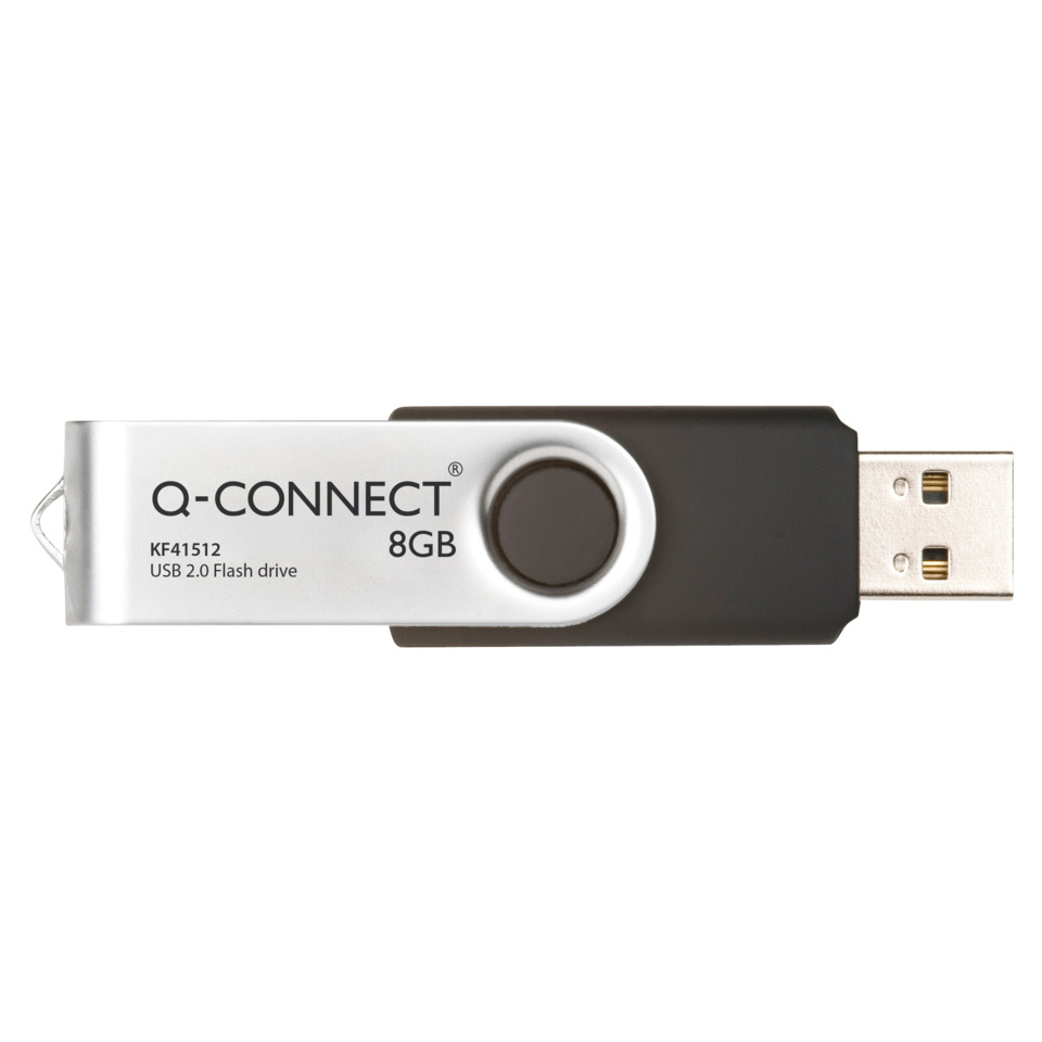 USB-Flashdrive, Q-Connect, 8GB, USB 2.0, Metallisch-silbern