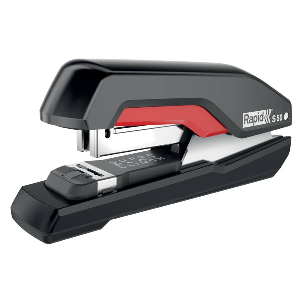 Heftgerät Supreme S50, 50 Blatt, Einlegetiefe 40 mm, schwarz/rot RAPID 5000544