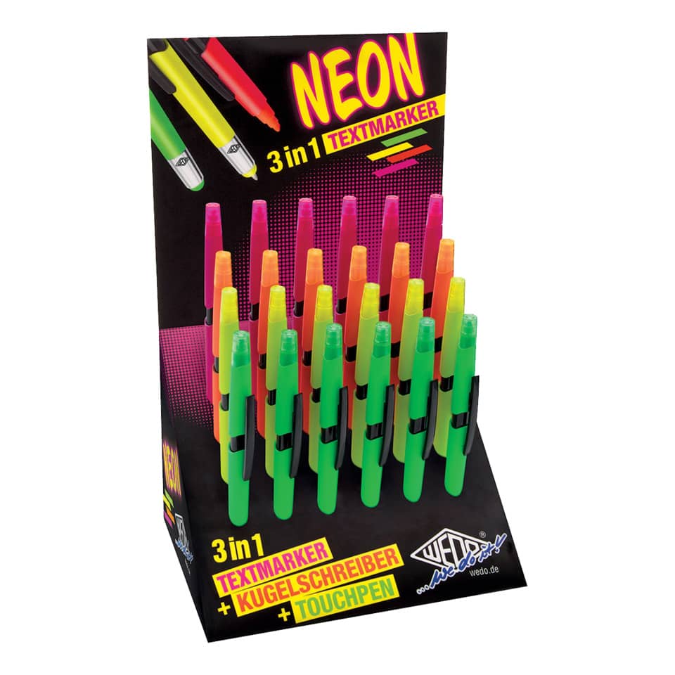 Textmarker, Marker, Highlighter, Neon, 3in1