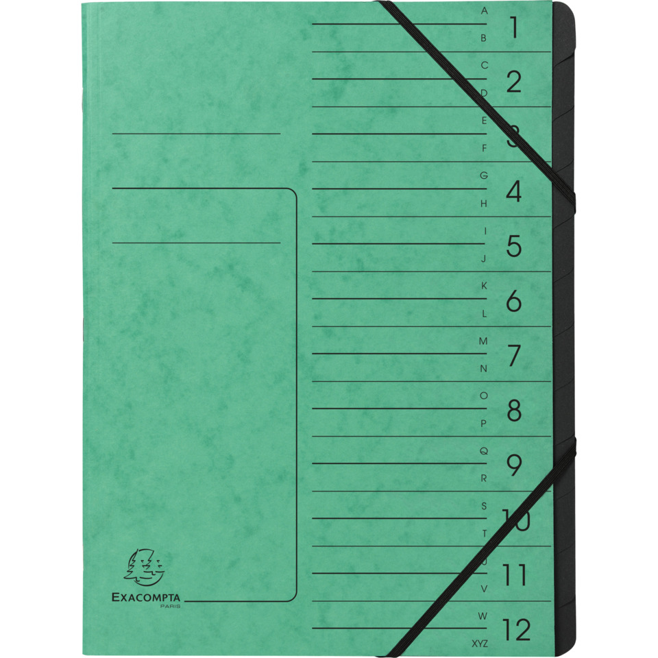 notebook, organizer, grid, grün, elastischer gurt