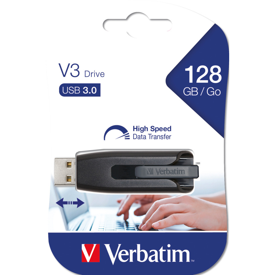USB-Flashdrive, V3 Drive, 128GB, USB 3.0, Verbatim